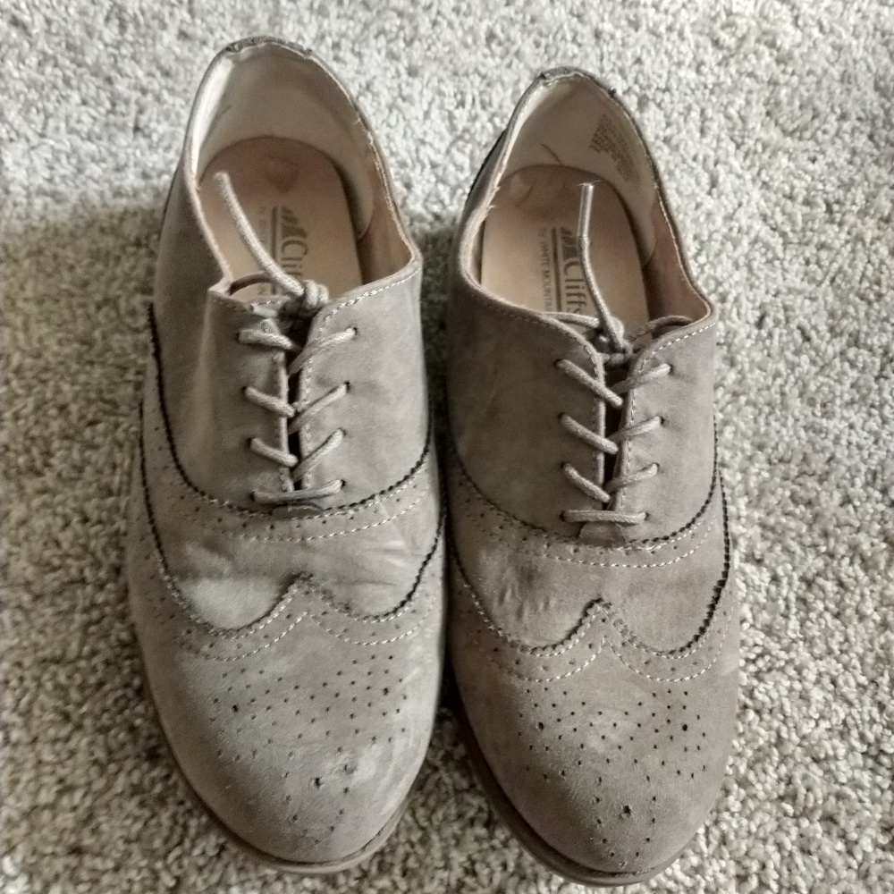 Grey suede shoes